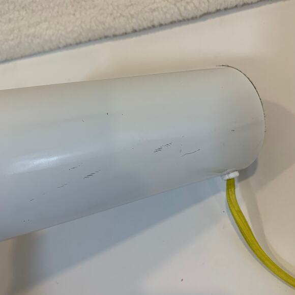 MCM Vintage Canister Lamp Yellow and White Metal Tube Mid Mod Retro Swanky - Picture 10 of 11